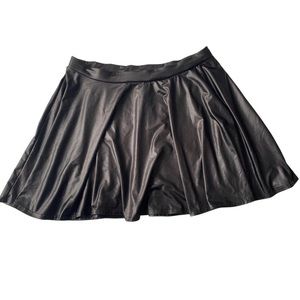 Faux Leather Pleated Skirt - Size 18